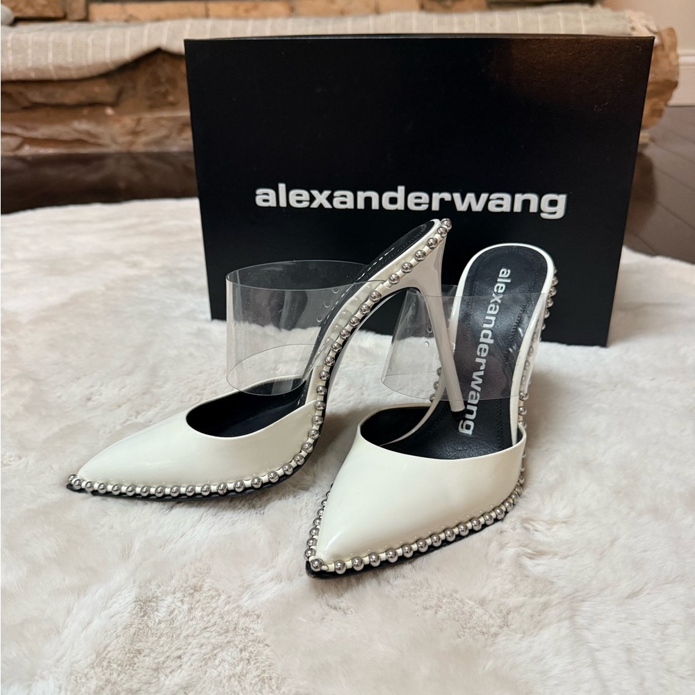 Alexander Wang White Embellished Heels